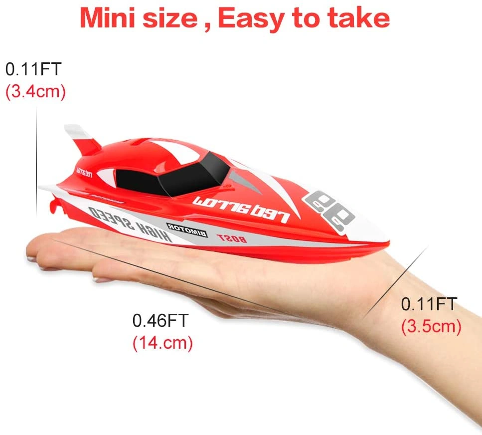 Zoom! Mini RC Boat: Pool Race Fun! Fast, Waterproof, Gift for Kids & Adults, Blue.